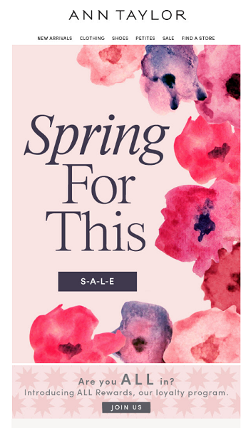 may email subject lines - spring sales email example