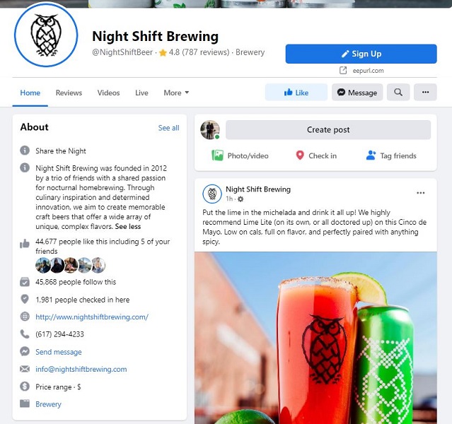 facebook bio example - brewery facebook bio example including backstory