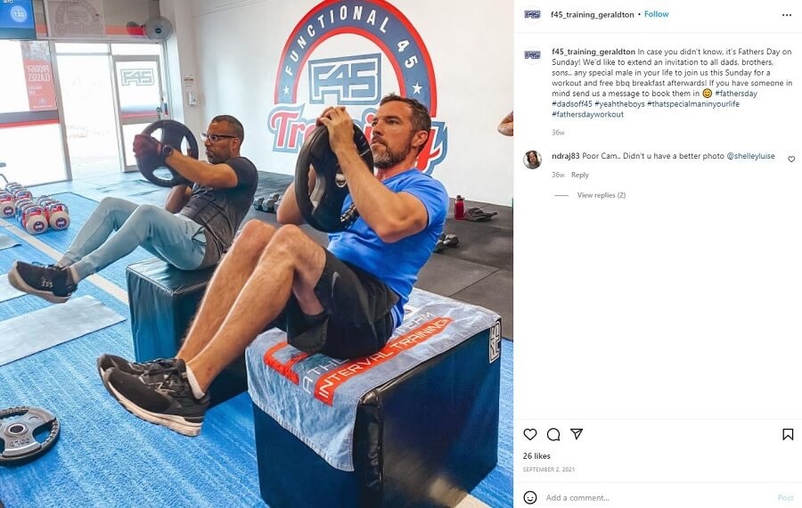 happy fathers day social media posts - example of a fathers day specific gym service