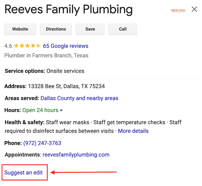 google business profile updates - suggest an edit on google business profile