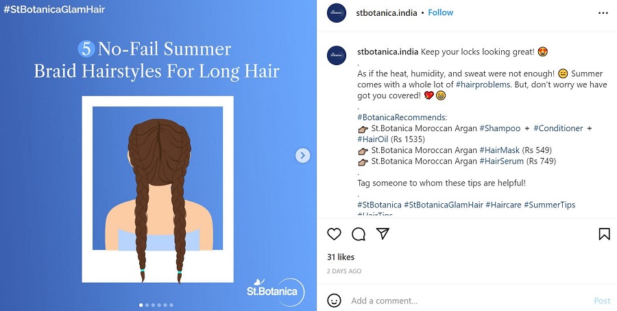 june social media post ideas - example of summer product positioning on instagram