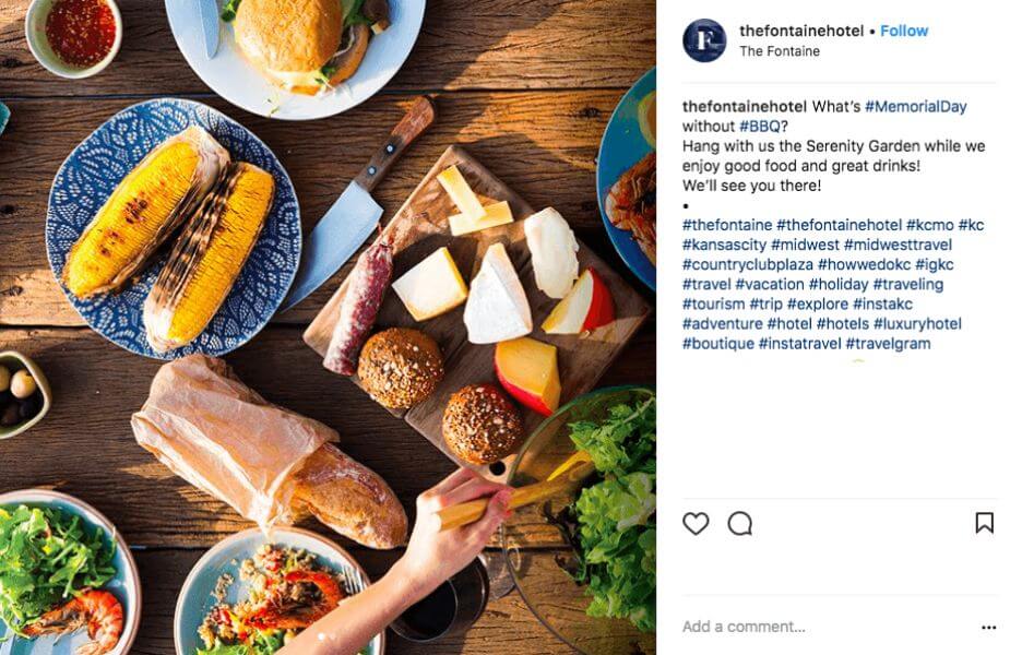 memorial day social media posts example - share about food and events
