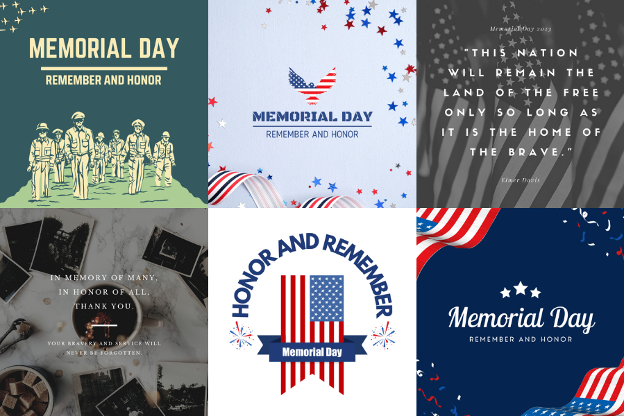 memorial day social post images from canva