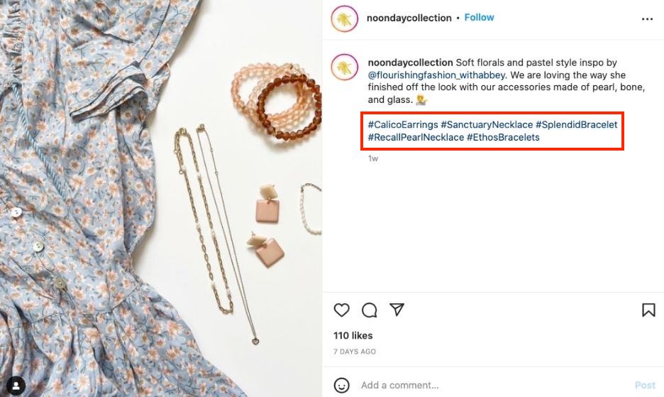 social media accessibility - example of instagram caption with hashtags that are camel case for better accessibility