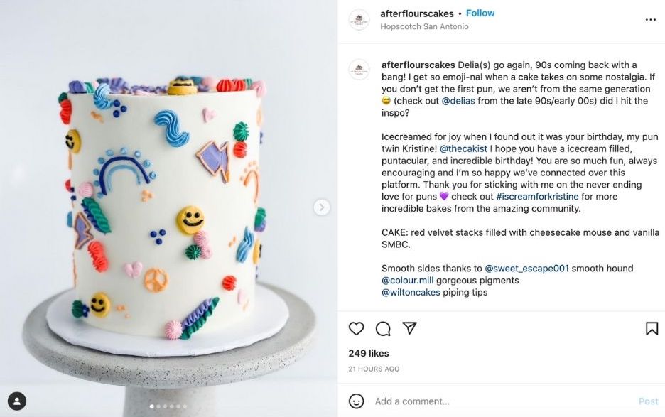 social media accessibility - instagram caption with minimal emojis