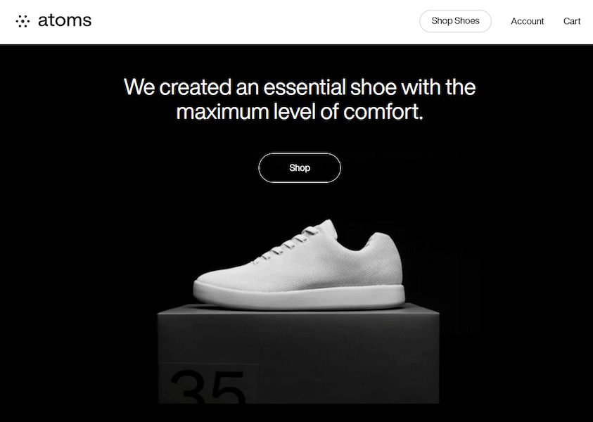 trigger words example - comfort on shoe landing page