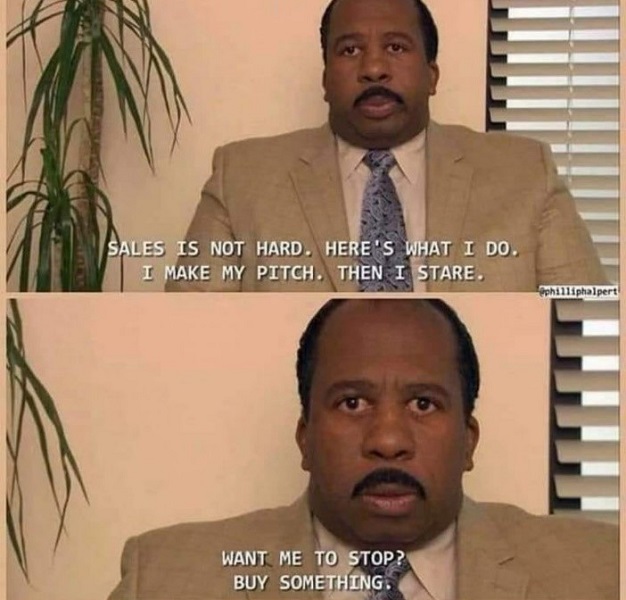 website copywriting tips - stanley from the office sales meme