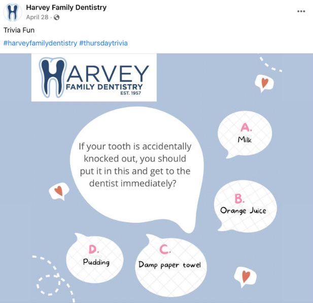 dental marketing - example of educational social media post for dentist