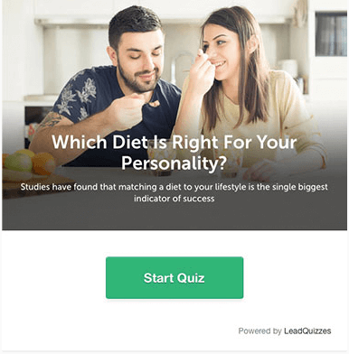 why build an email list - neil patel nutrition quiz example