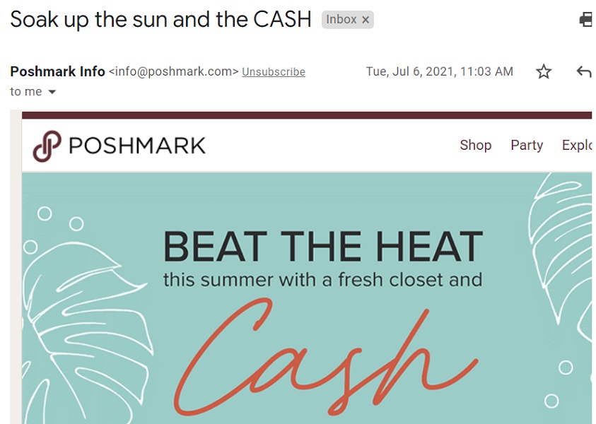 july email subject lines - example of a growing business summer email about beating the heat
