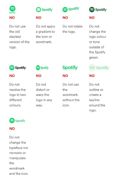 small business brand kit - spotify guidelines on how to use logo