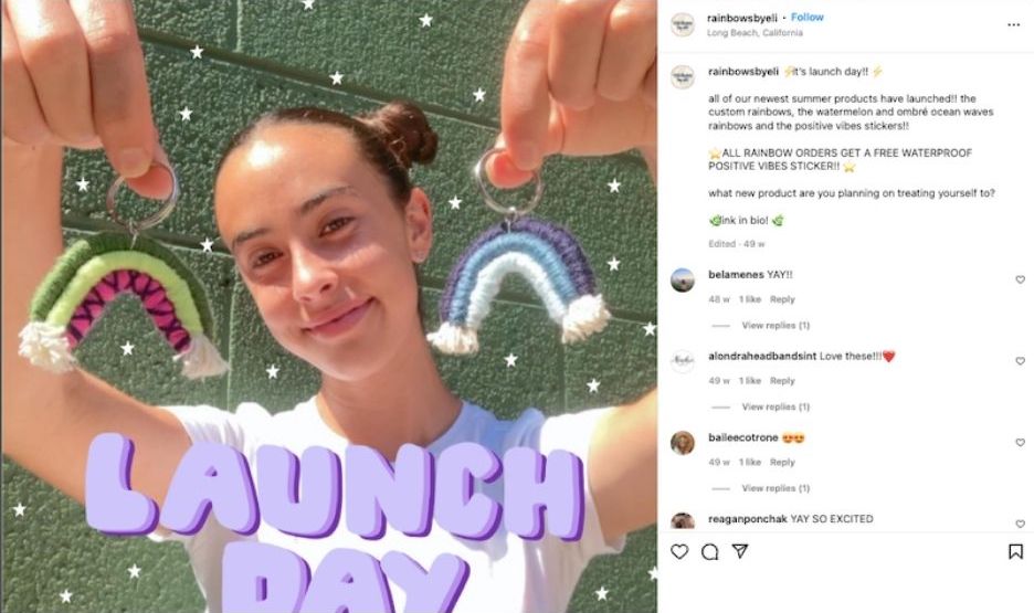 summer instagram captions example for launch day from small business