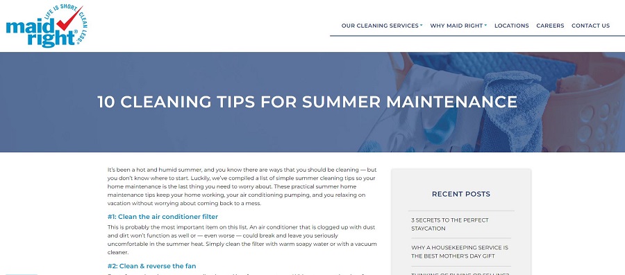 summer marketing ideas - small business summer blog post for seo example 