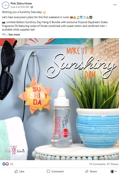 summer promotion ideas - small business releasing limited summer products on facebook