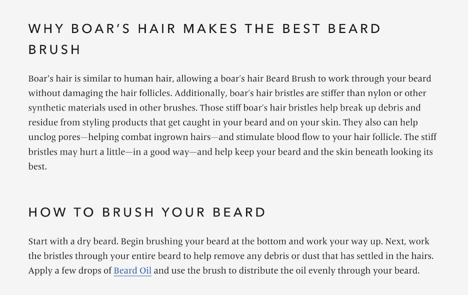 direct response copywriting example from beardbrand