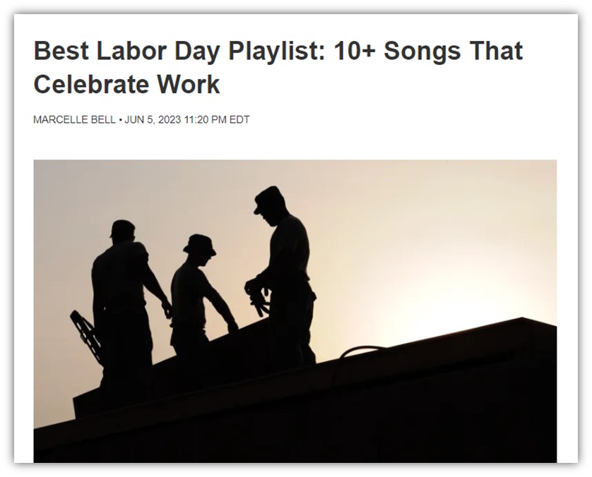 labor day promotions - playlist for labor day marketing example