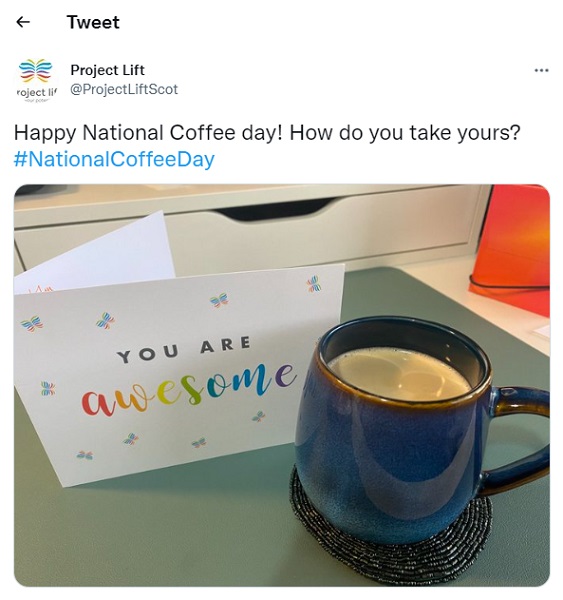 september social media holidays - coffee day tweet 