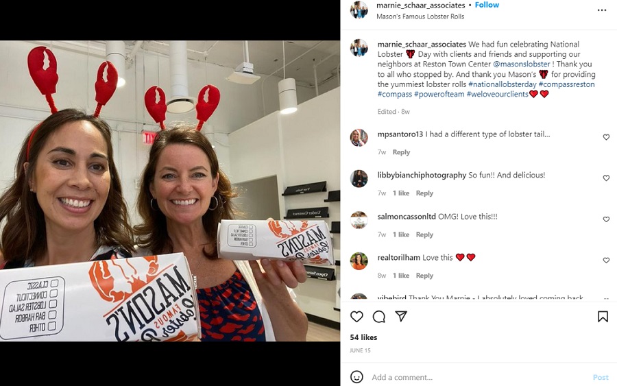 september social media holidays - lobster day instagram post from law firm