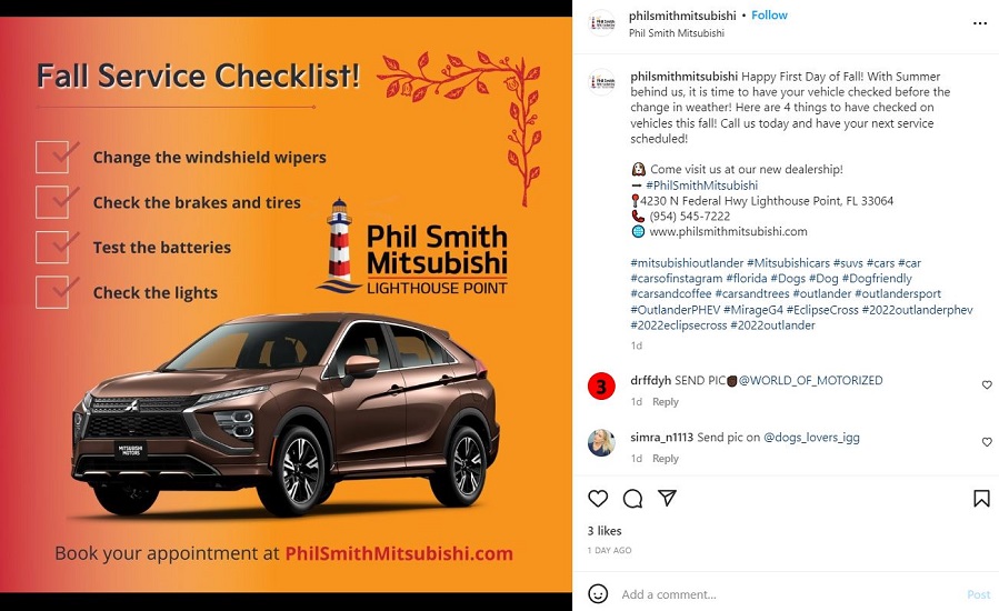 fall instagram captions - service business fall instagram post example 