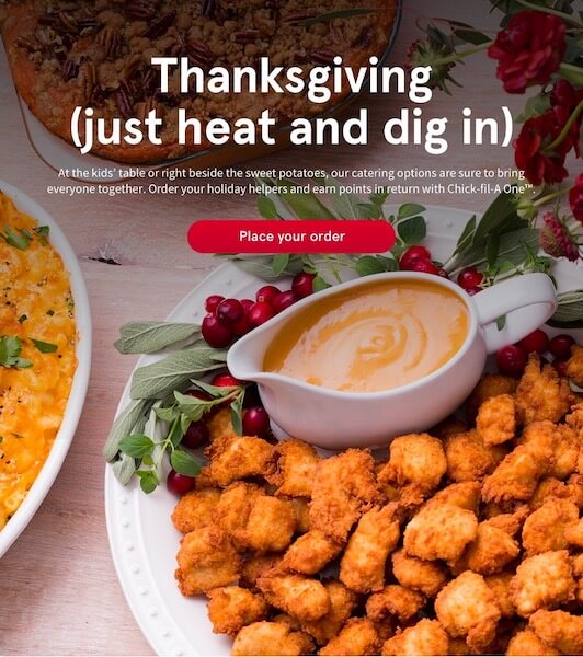 holiday marketing slogans - chikfila thanksgiving slogan
