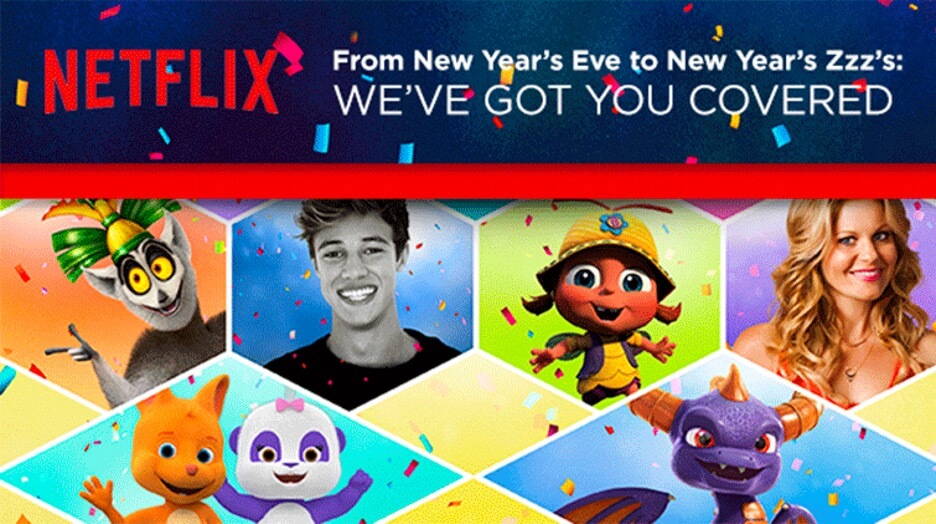 holiday marketing slogans - netflix new year's even marketing slogan example