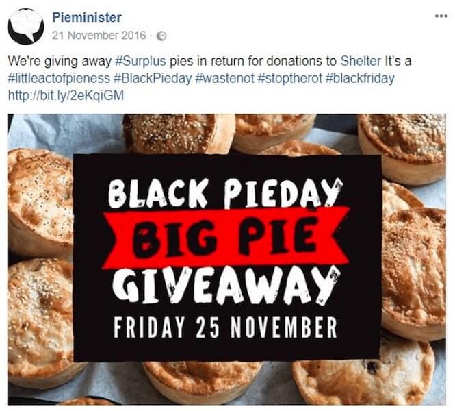 holiday marketing slogans - pieminster black friday slogan example