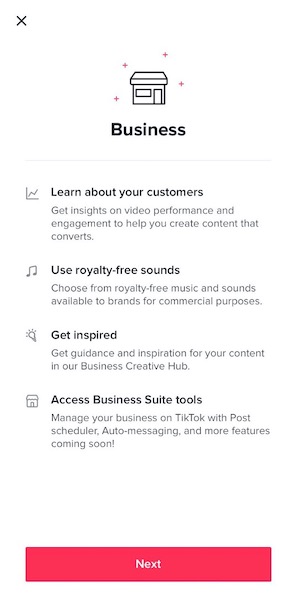 how to create a tiktok account - switch account to business tiktok account