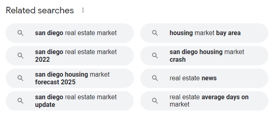 how to find seo keywords - related searches on google for real estate search