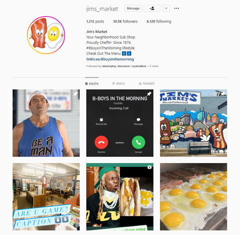 social media dos and donts - example of a well balanced business instagram page