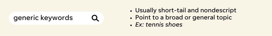 types of seo keywords - definition and example of generic keywords