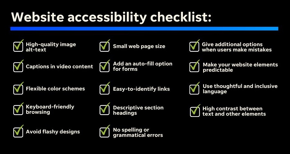 website accessibility checklist