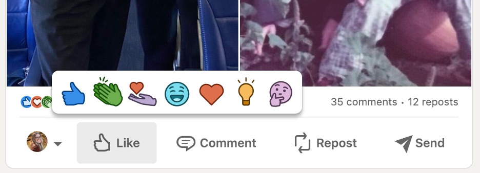 engaging posts on social media linkedin example of reactions options