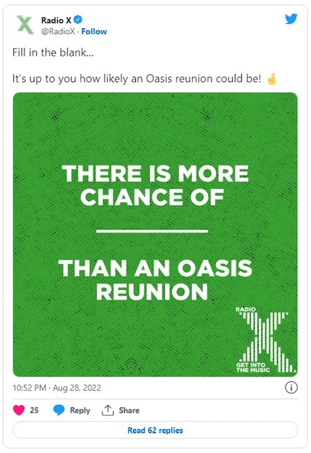 engaging posts on social media twitter example from radio x