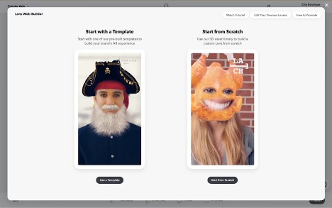 snapchat ads formats - lenses example on desktop