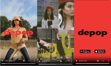 snapchat ads - story ads - depop example