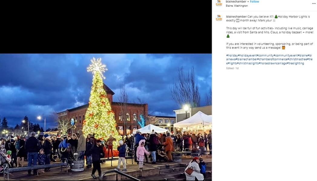 christmas hashtags - instagram holiday event post example