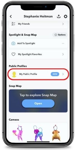 how to edit snapchat public profile step 2