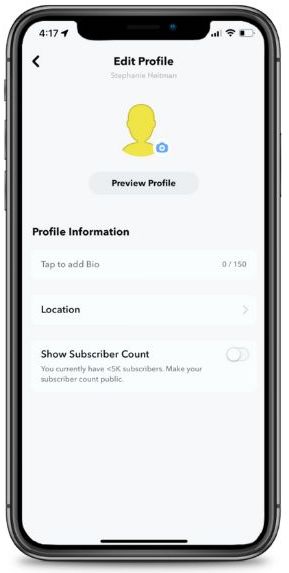 edit public profile on snapchat step 5