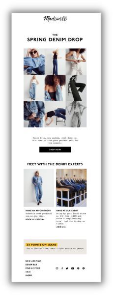 example of minimalist template from madewell