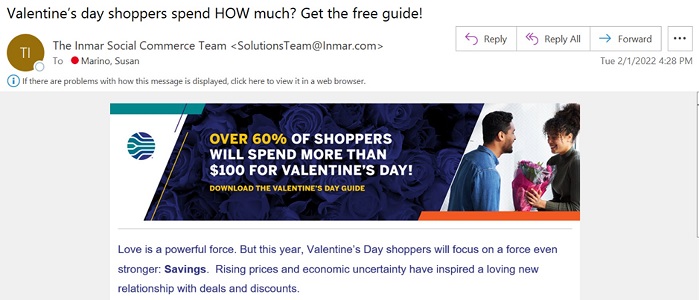 february email subject lines - email copy and landing page