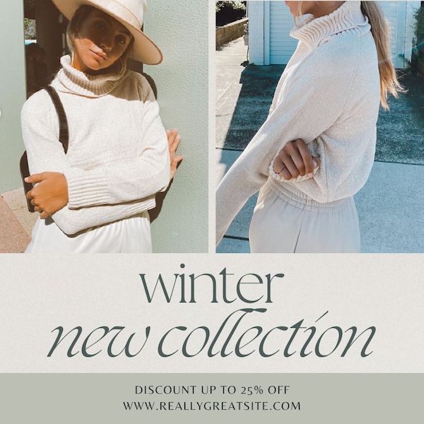 first day of winter instagram template on canva