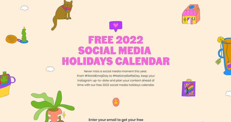 free holiday marketing resources - later holiday calendar example