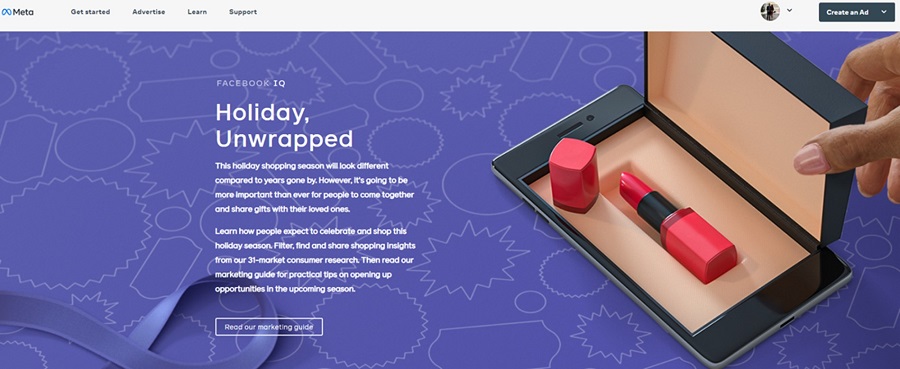 holiday marketing resources - meta holiday resource screenshot