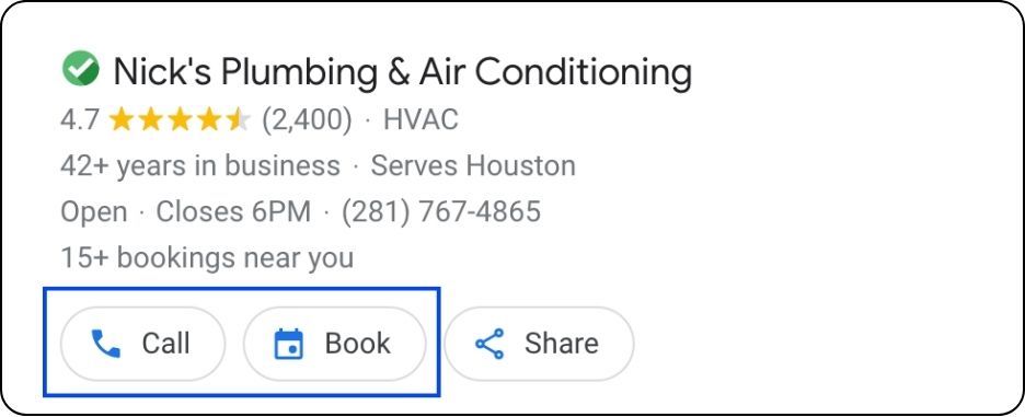 google local services ads example with google guarantee