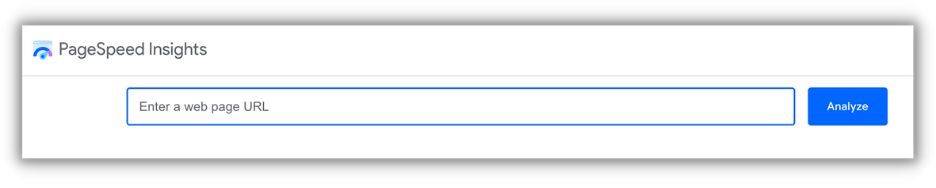 google pagespeed insights tool search bar