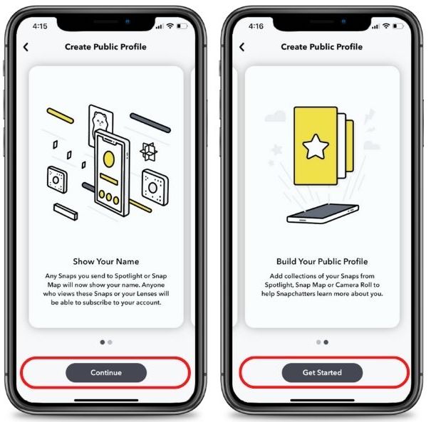 snapchat public profile step 3