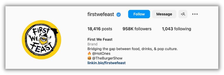 instagram bio example from first we feast