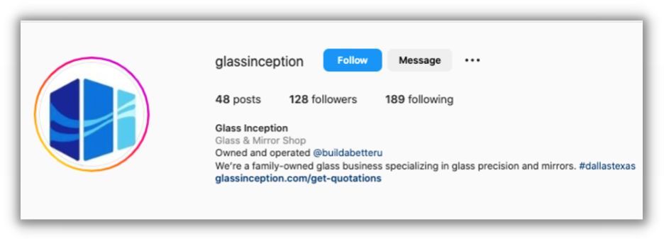 instagram bio examples glass inception