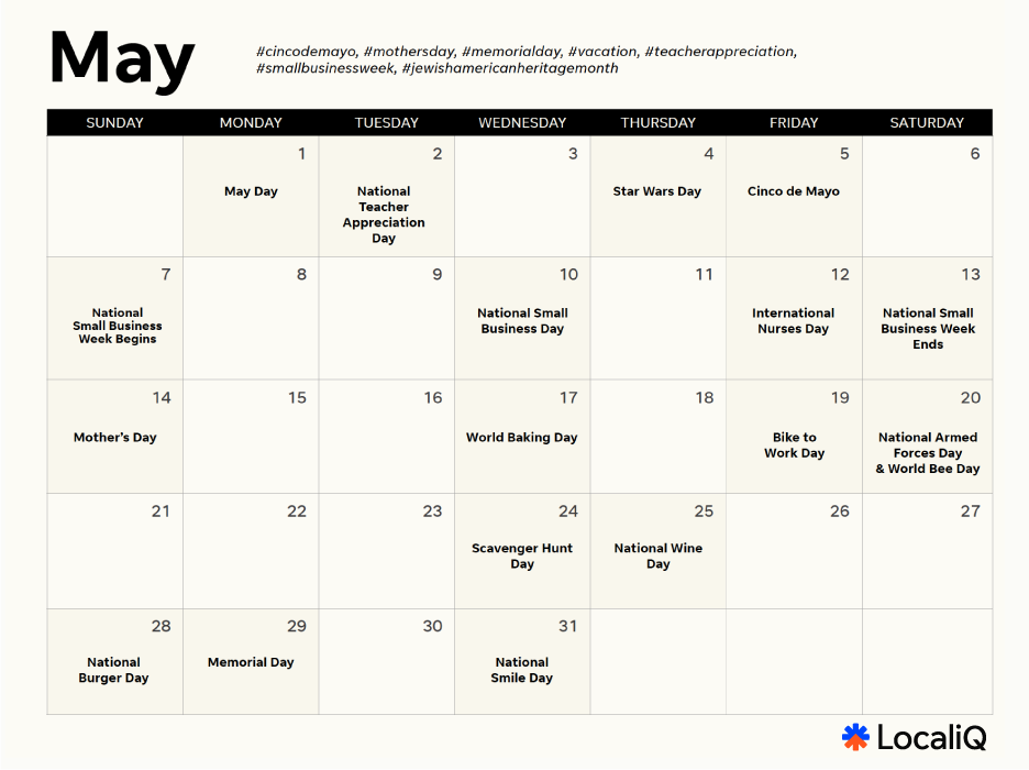 may calendar themes