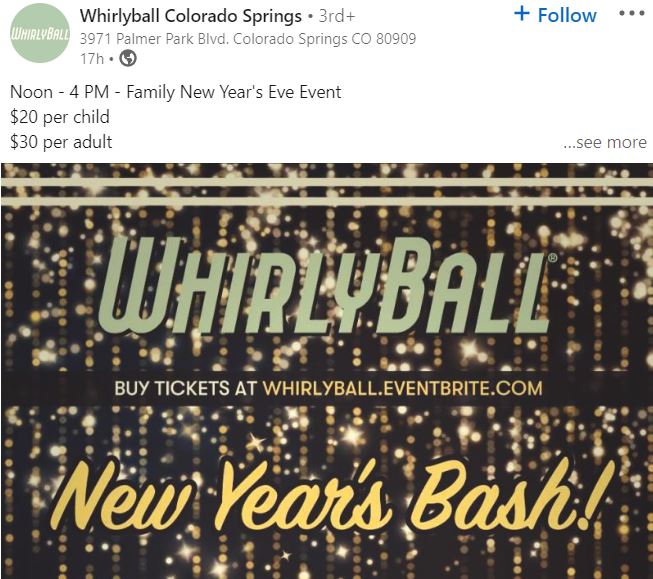 new years social media post - event example